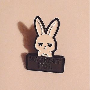 🧁 3/$30 Sarcastic Bunny Enamel Pin NEW